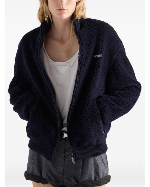 Prada Blue Zip-Up Fleece Jacket