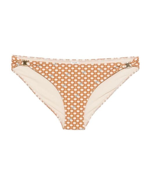 Céline White Triomphe Bikini Bottom