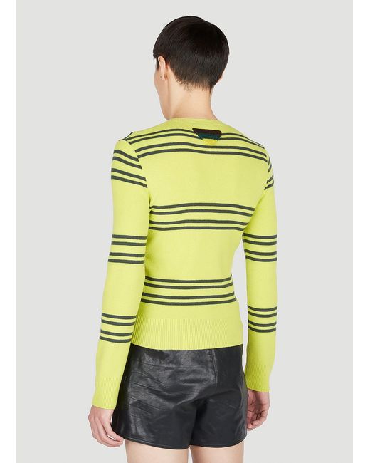 Prada Yellow Stripe Sweater for men