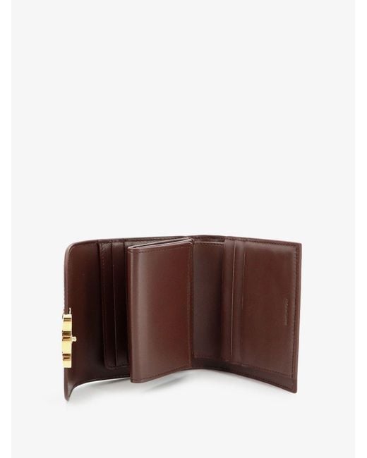Céline Brown Leather Small Flap Wallet