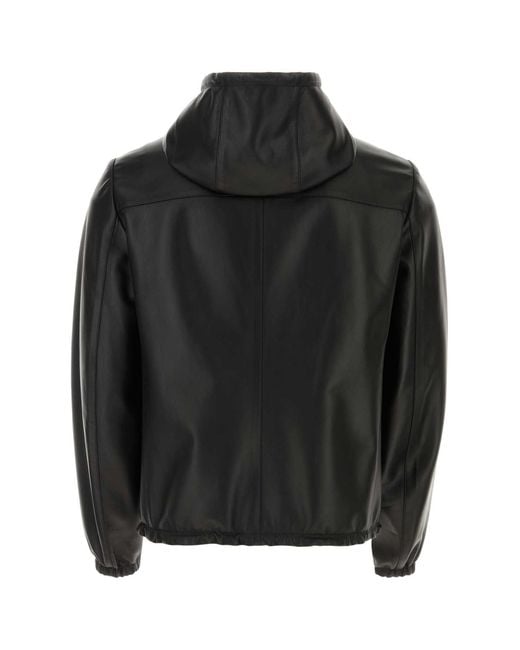 Prada Black Nappa Leather Reversible Jacket