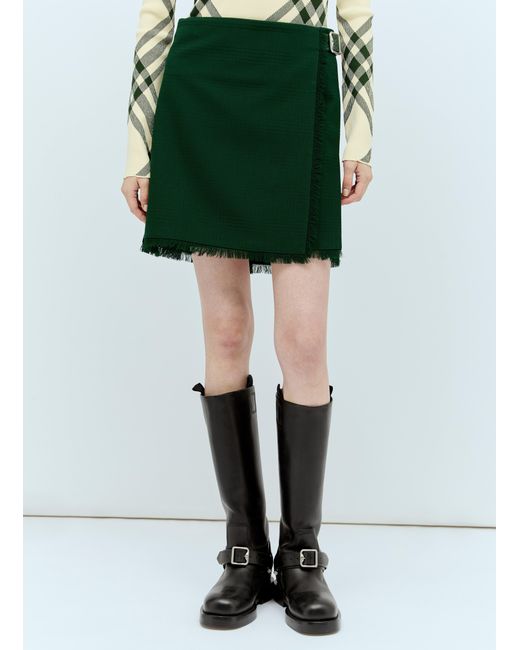 Burberry Green Wool Kilt
