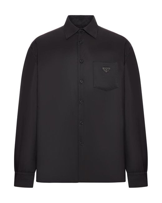 Prada Black Shirt Re-Nylon Piuma for men