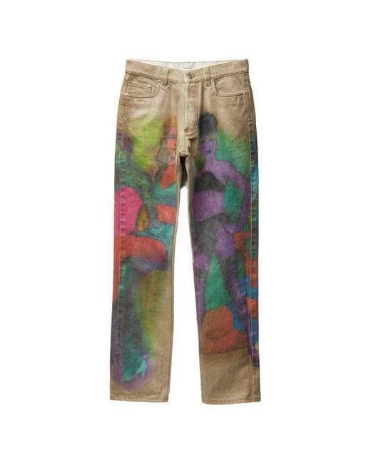 Versace Green Printed Jeans