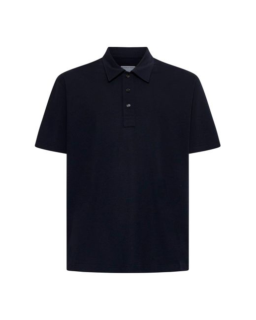 Bottega Veneta Blue Cotton And Lyocell Polo Shirt for men