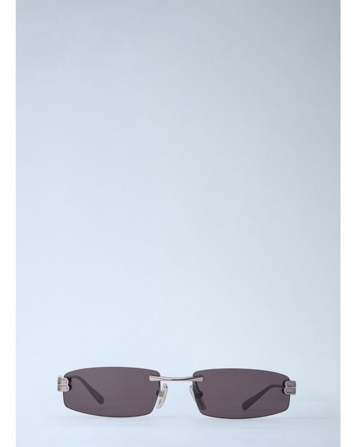 Balenciaga White Gossip Rectangle Sunglasses for men