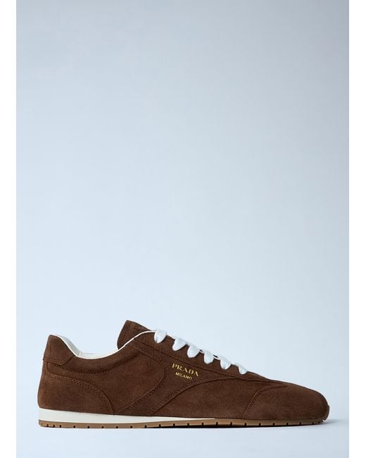 Prada Brown Suede Sneakers