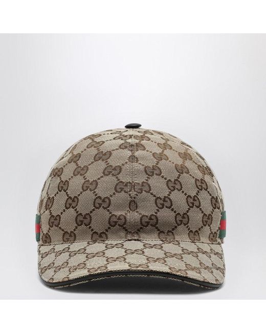 Gucci Brown Baseball Cap With Web for men