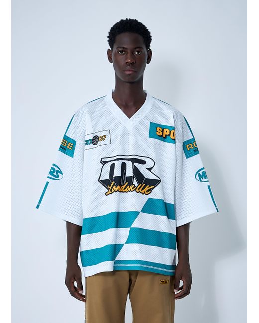 Martine Rose Blue Logo Motif Football Shirt for men