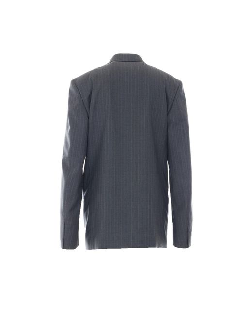 Gucci Blue Pinstripe Wool Jacket