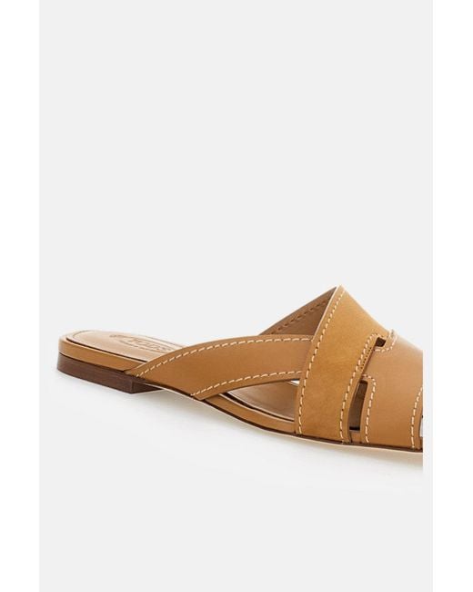 Tod's Black Smooth And Suede Leather Sandals