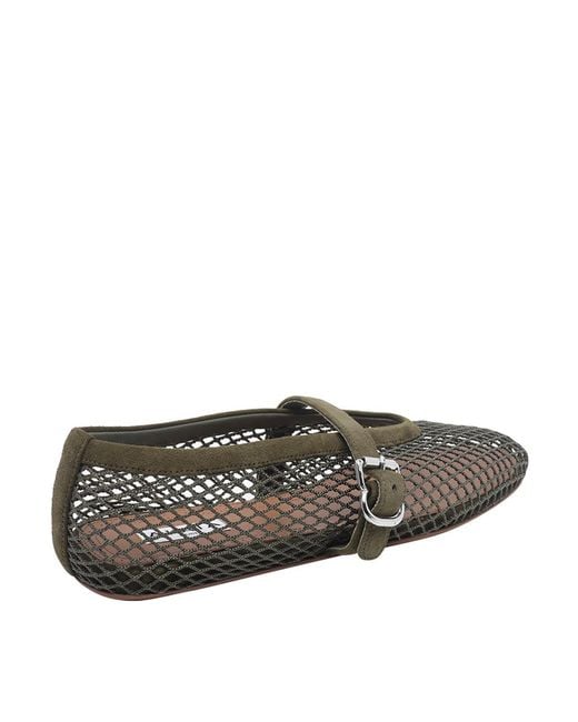 Alaïa Gray Fishnet Flat Ballets