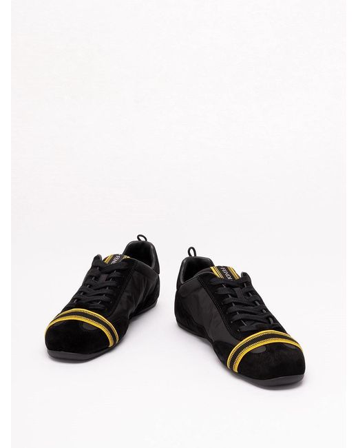 Fendi Black 'Crosta' Sneakers for men