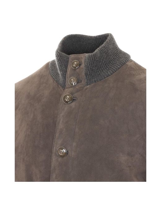Brunello Cucinelli Gray Bomber for men