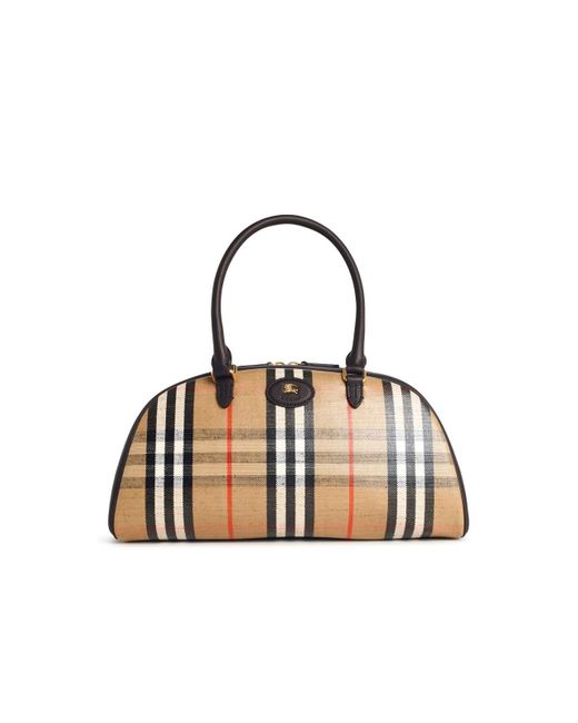 Burberry Natural 'Highlands' Lear Blend Bowling Bag