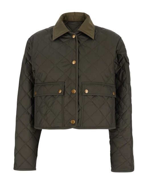 Moncler Green 'Chitre' Down Jacket With Logo Patch Applied On The Sleeve And Front Pockets