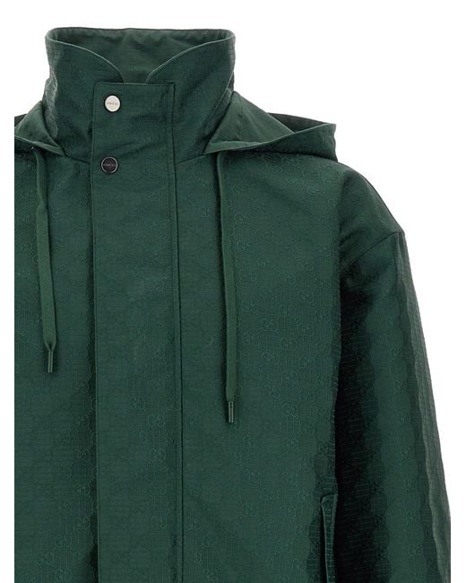 Gucci Green Reversible Ripstop Cotton Jacket for men