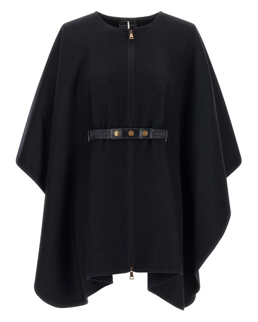 Moncler Black Two-Material Cape