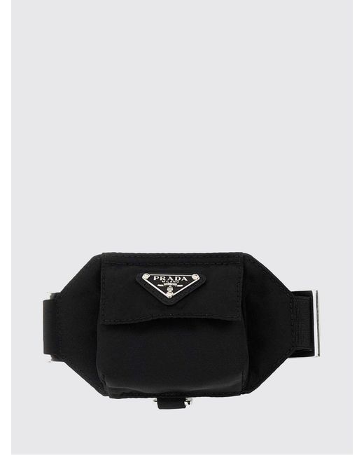 Prada Black Re-Nylon Wrist Keychain for men