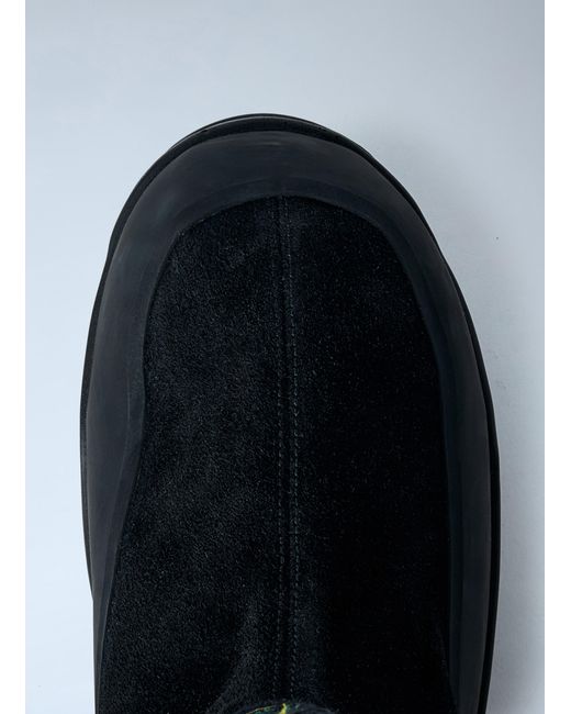 Stone Island Blue Suede Logo Patch Boots for men