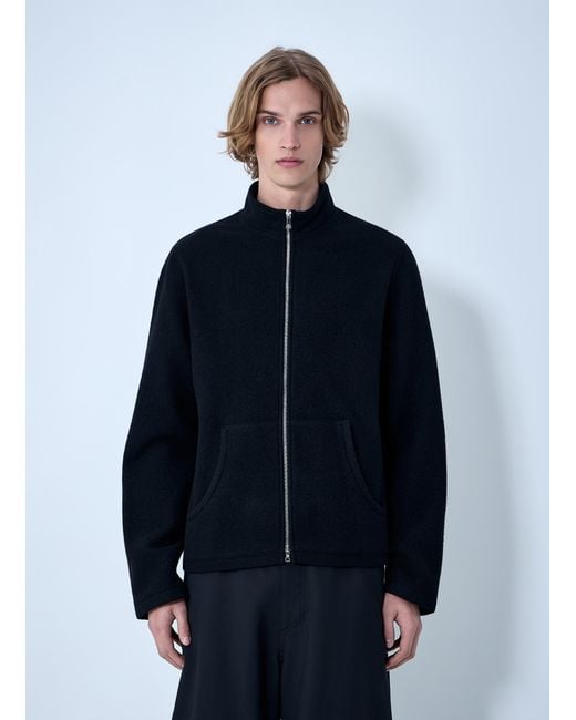 Rier Blue Wool Zip-Up Jacket for men