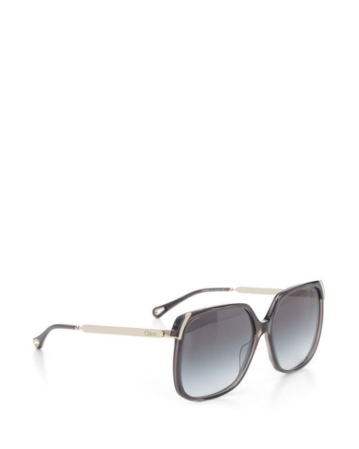 Chloé Gray Oversized Square Sunglasses