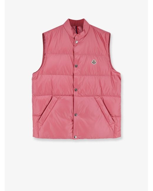 Moncler Men's Pink Restigo Sleeveless Down Jacket
