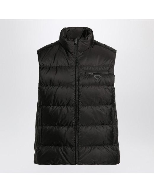 Prada Padded Vest Re-Nylon in Black for Men | Lyst