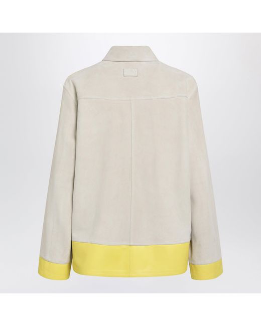 Loewe Natural Light Suede Jacket With Contrasting Inserts