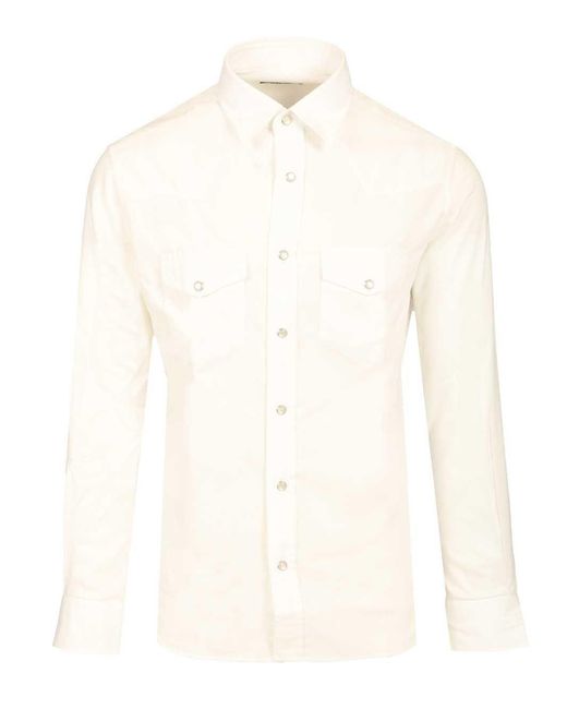 Tom Ford Men's White Slim Fit Western Shirt