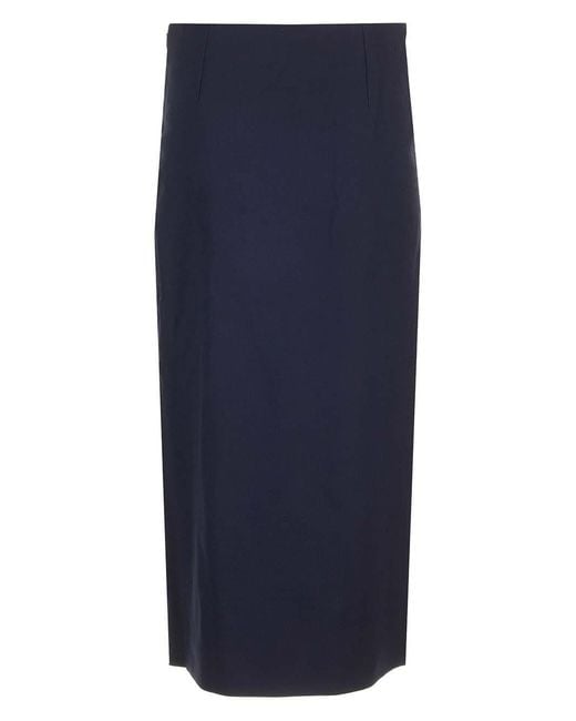 Chloé Blue Wool Midi Skirt