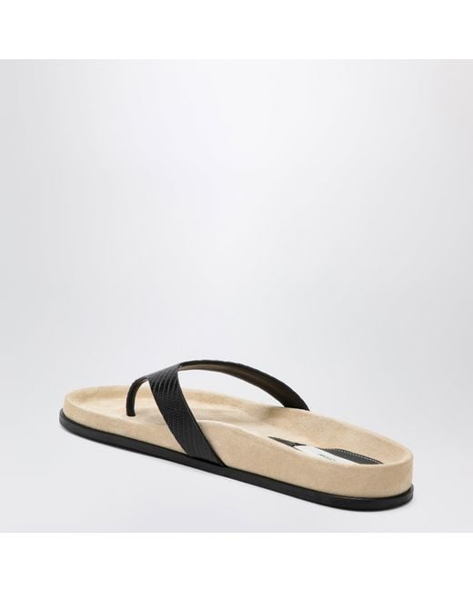 Totême  Brown Lizard-Effect Leather Flip-Flops