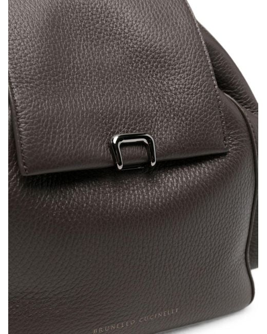 Brunello Cucinelli Black Leather Backpack