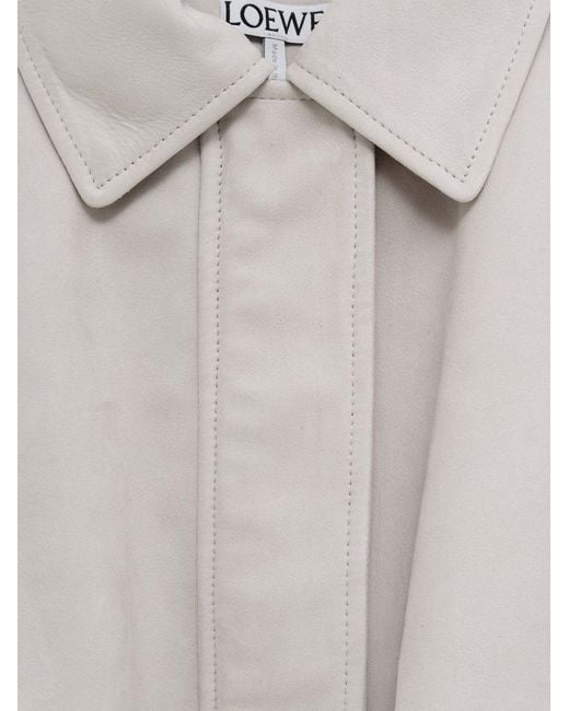 Loewe White Suede Leather Bomber Jacket