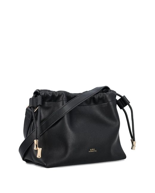 A.P.C. Black Ninon Mini Drawstring Bags