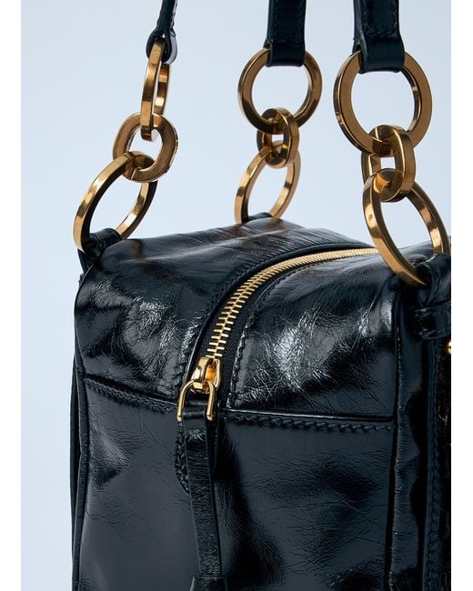 Prada Blue Mini Dangle Leather Handbag
