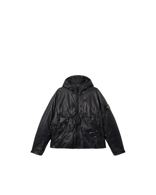Stone Island Black Jackets for men