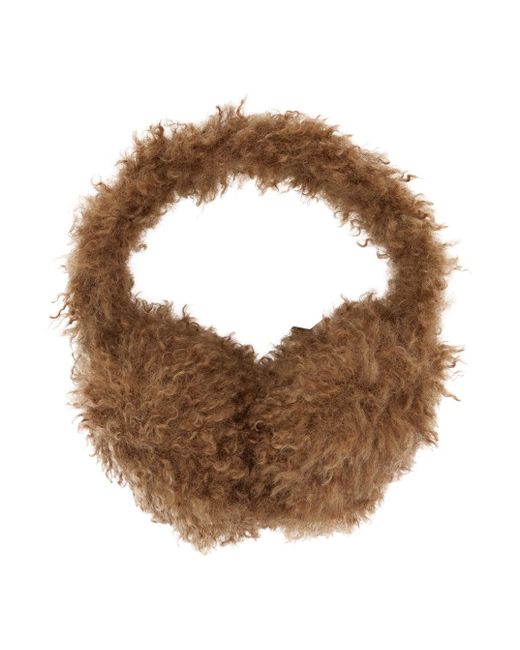 Moncler Brown Earmuffs With Logo Patch On The Side And Headband Design
