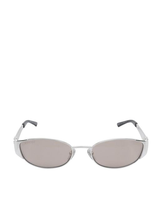 Gucci Metallic Oval-Frame Sunglasses