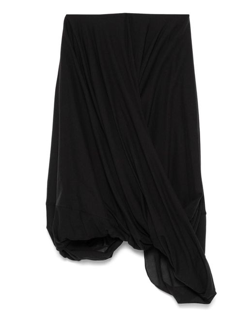 Totême Black Cotton Blend Long Skirt