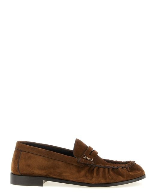 Saint Laurent Brown Solid Le Loafer for men
