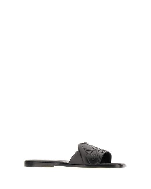 McQueen Black Shoes Slippers