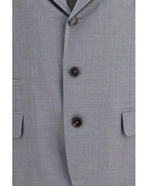 Brunello Cucinelli Gray Three-Button Blazer for men