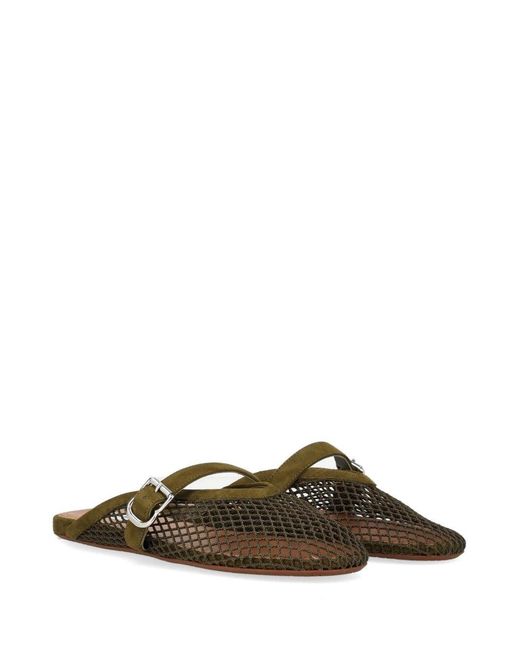 Alaïa Brown Alaïa Fishnet Mules