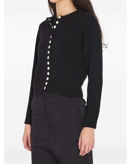 Céline Black Double-Layer Cardigan