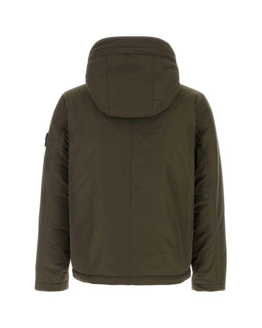 Stone Island Green Polyester Blend Padded Jacket for men
