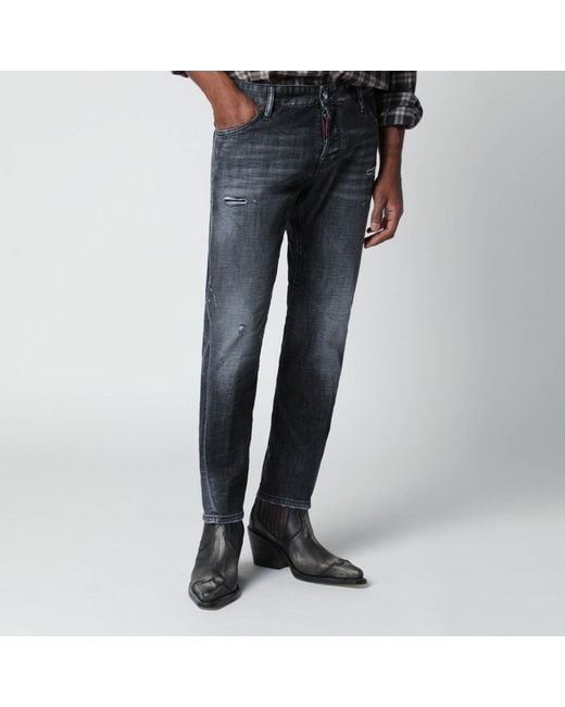 DSquared² Blue Slim Washed Jeans With Distressed Details for men
