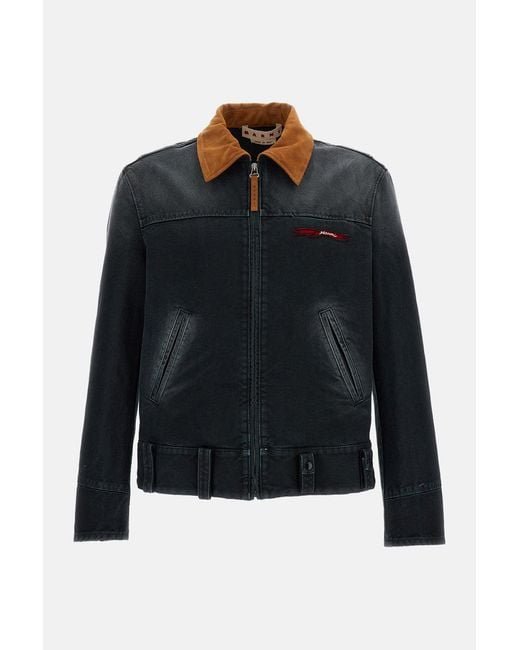 Marni Blue Cotton Canvas Jacket for men