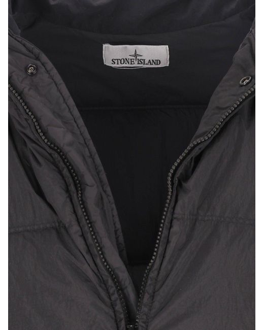 Stone Island Black Down Jacket for men