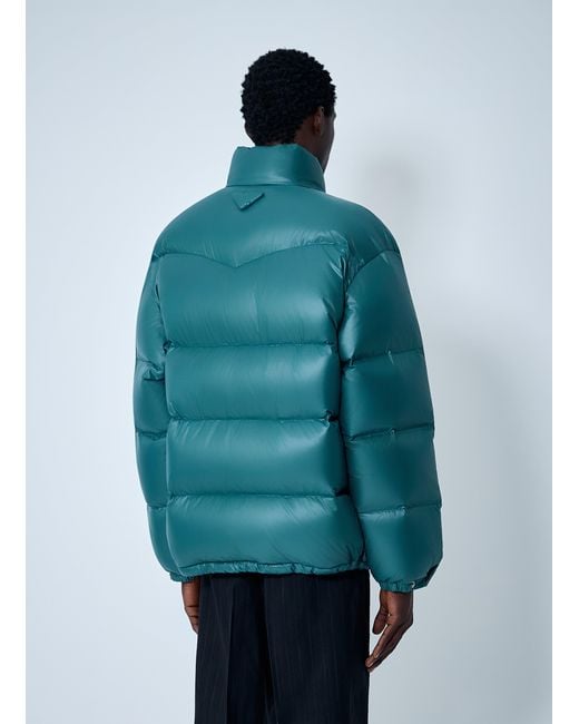 Prada Blue Re-Nylon Down Coat for men